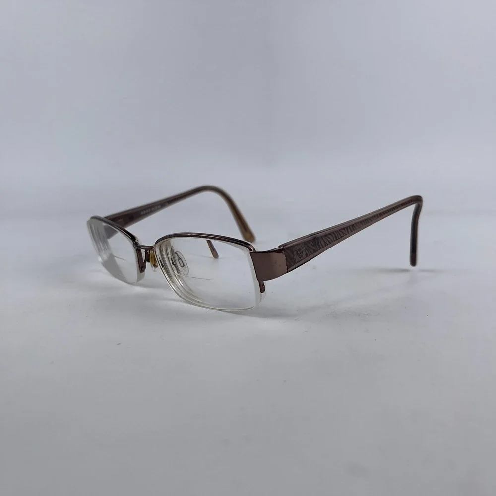 Anne Klein AK5003-208 Women Eyeglasses Frame Brown Plastic Half Rim 52-17-140 mm